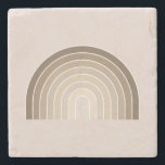 Boho Rainbow Olive Earth Tones Stone Coaster<br><div class="desc">Rainbow - Boho Rainbow – Abstract Arches – Olive Earth Tones.</div>
