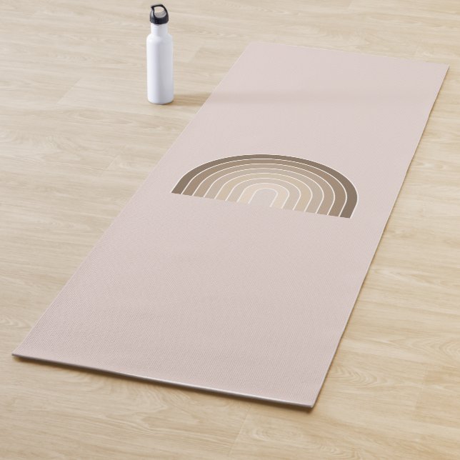 Boho Rainbow Olive Earth Tones Yoga Mat (In Situ)