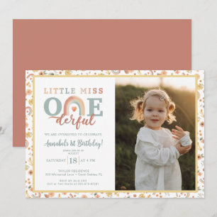 Boho Rainbow Onederful Photo Invitation – Earthy 1