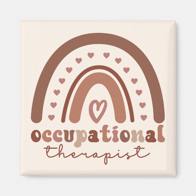 Boho Rainbow OT Occupational Therapist Gifts Magnet (Front)