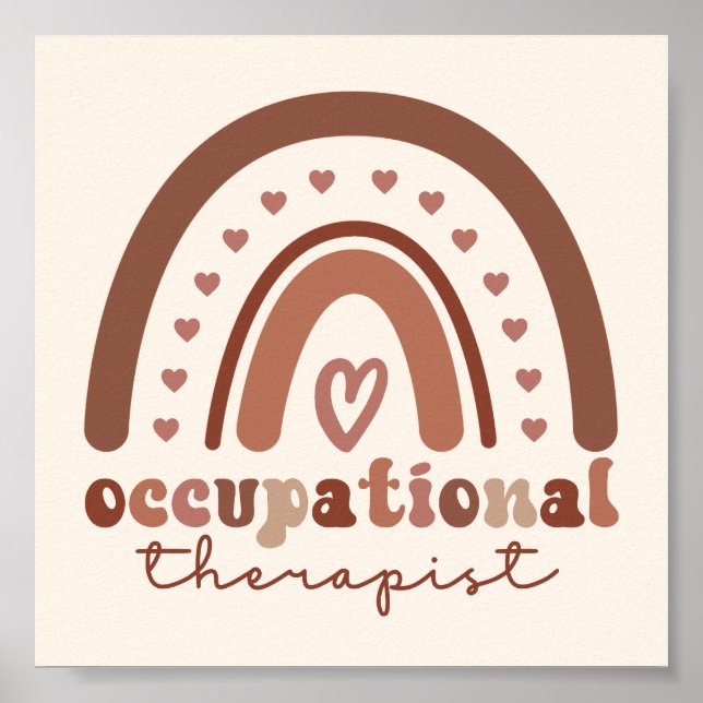 Boho Rainbow OT Occupational Therapist Poster (Front)