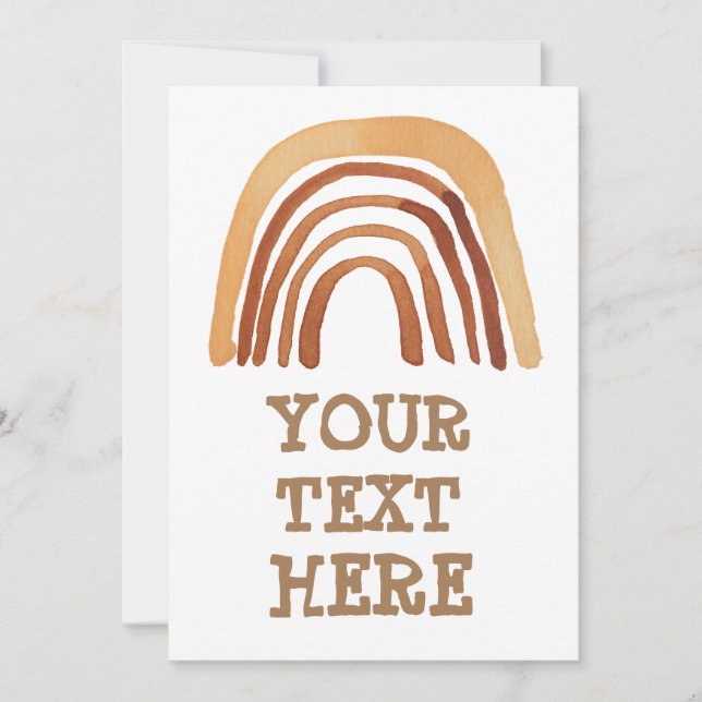 BOHO RAINBOW PARTY INVITATIONS CUSTOM (Front)
