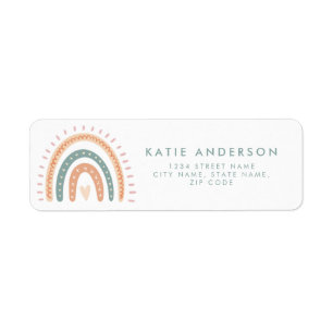 Boho Rainbow Pastel Return Address  Label