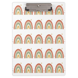 Boho Rainbow Pattern Neck Tie Clipboard