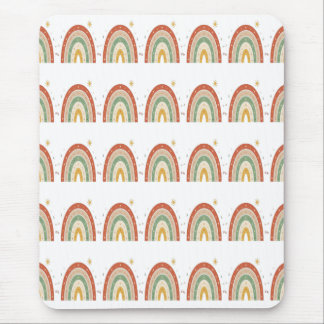 Boho Rainbow Pattern Neck Tie Mouse Pad