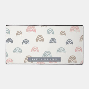 Boho Rainbow Pattern Teacher Name Desk Mat