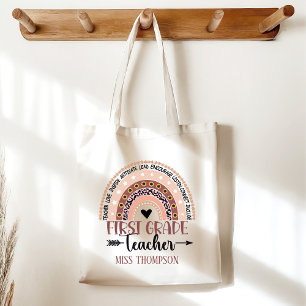 Boho Rainbow – Perfect Teacher Gift for 1st Grade Tote Bag