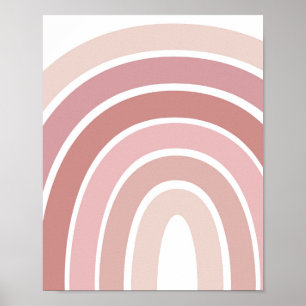 Boho Rainbow Pink Girls Room Poster