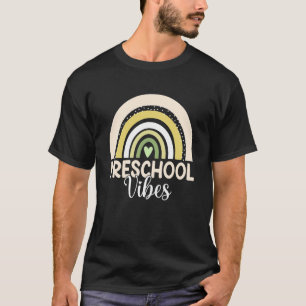 Boho Rainbow Preschool Vibes Pre K Teachers Back T T-Shirt