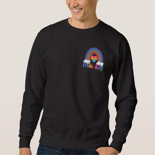 Boho Rainbow Pride Ally You Are Safe With Me On Po Sweatshirt (Front)