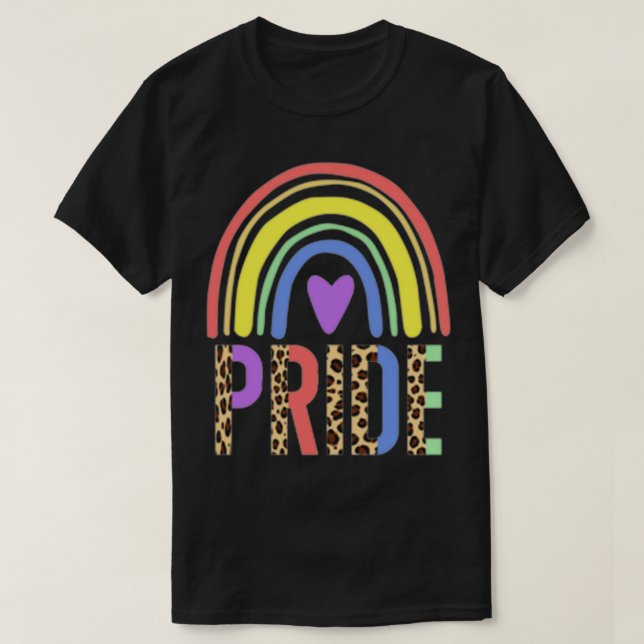 Boho Rainbow Pride Subtle LGBT Cute Heart Flag Equ T-Shirt (Design Front)