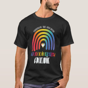 Boho Rainbow Proud Auntie Neurodiversity Family Ma T-Shirt