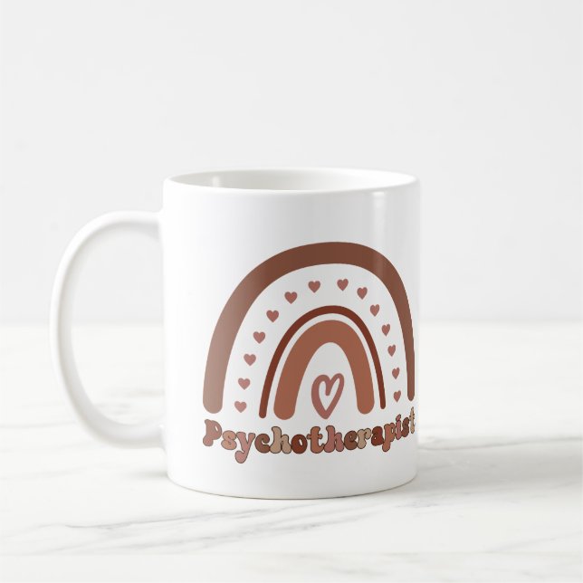 Boho Rainbow Psychotherapist Therapist Coffee Mug (Left)