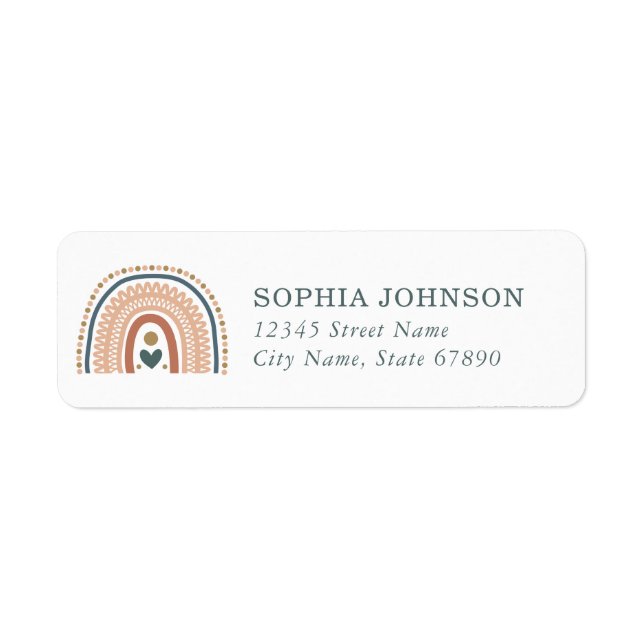 Boho Rainbow Return Address Labels (Front)