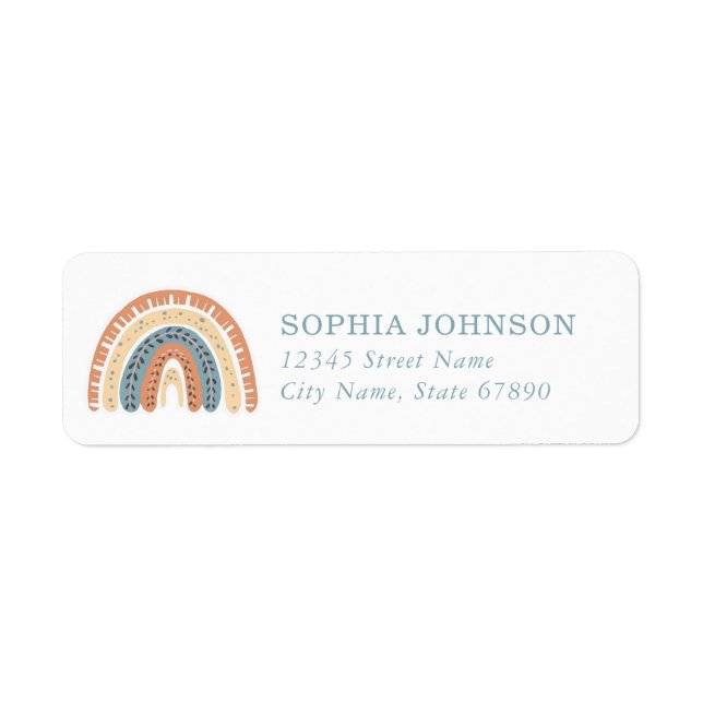 Boho Rainbow Return Address Labels (Front)