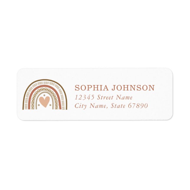 Boho Rainbow Return Address Labels (Front)