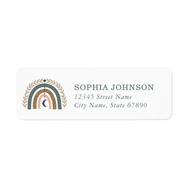 Boho Rainbow Return Address Labels (Front)