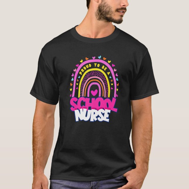 Boho Rainbow Rn Licensed Nurse Proud To Be A Schoo T-Shirt (Front)