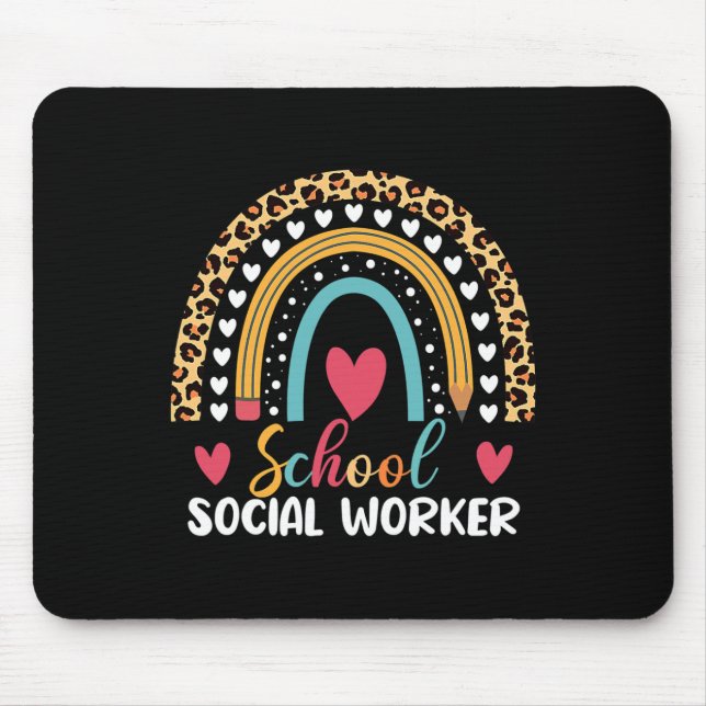 Boho Rainbow School School Social Worker  Mouse Pad (Front)