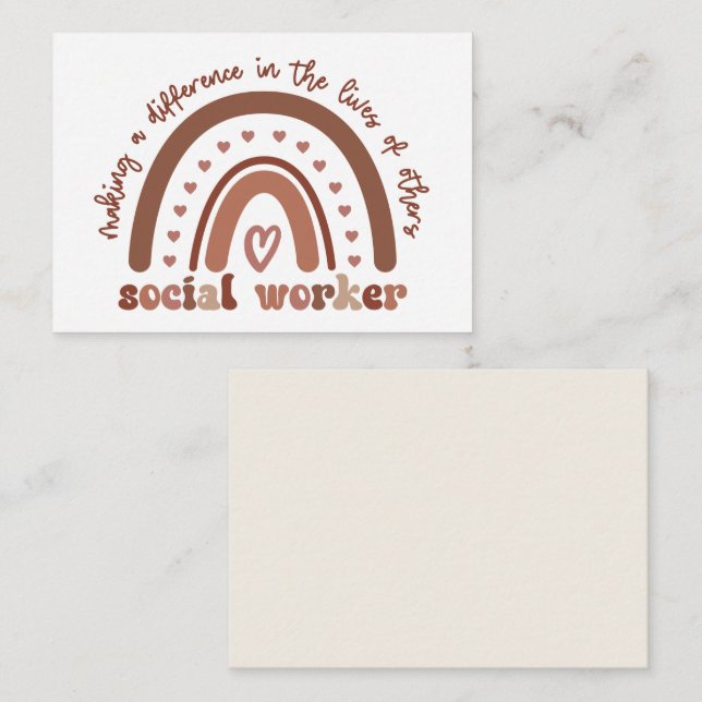 Boho Rainbow Social Worker Appreciation Card (Front/Back)
