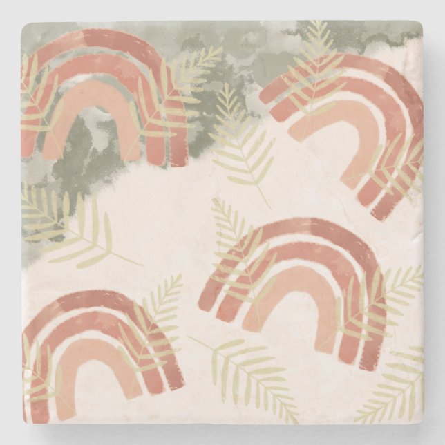 Boho Rainbow Stone Coaster (Front)