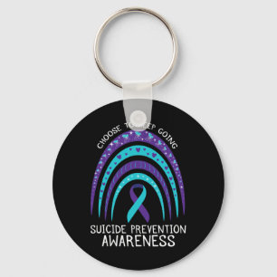 Boho Rainbow Suicide Awareness Mental Health Key Ring