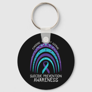 Boho Rainbow Suicide Awareness Mental Health  Key Ring