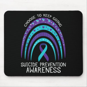 Boho Rainbow Suicide Awareness Mental Health Mouse Pad