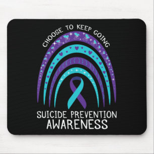 Boho Rainbow Suicide Awareness Mental Health  Mouse Pad