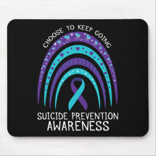 Boho Rainbow Suicide Awareness Mental Health Mouse Pad
