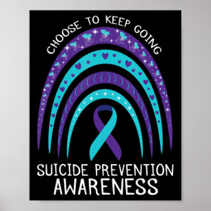 Boho Rainbow Suicide Awareness Mental Health  Poster