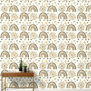 Boho Rainbow Sun Baby Boy Kids Wallpaper