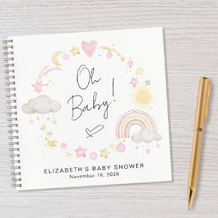 Boho Rainbow Sun Baby Girl Shower Guest Book