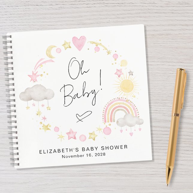 Boho Rainbow Sun Baby Girl Shower Guest Book (Creator Uploaded)