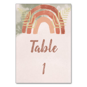 Boho Rainbow Table Number