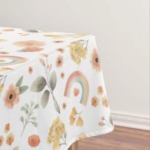 Boho Rainbow Tablecloth – Watercolor Pattern Party