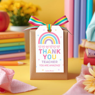 Boho Rainbow Teacher Appreciation Gift Tag