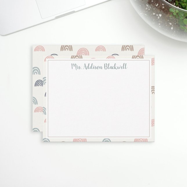 Boho Rainbow Teacher Personalised Name Card (Creator Uploaded)