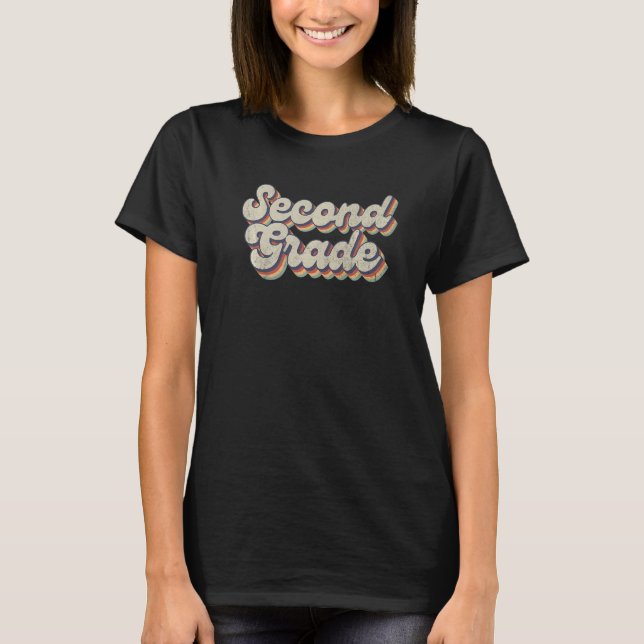 Boho Rainbow  Teaching Second Grade Teacher T-Shirt (Front)