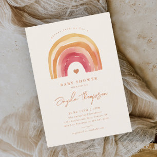 Boho Rainbow Terracotta Baby Shower Invitation