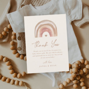 Boho Rainbow Terracotta Baby Shower Thank You Card