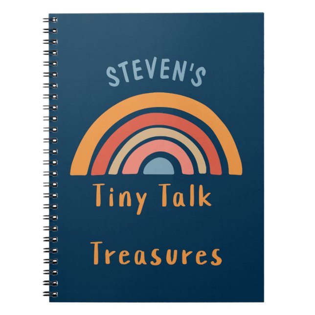 Boho Rainbow Tiny Talk Treasures Personalised  Notebook (Front)