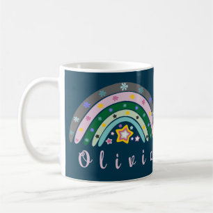 Boho Rainbow Trendy with Personalised Name Coffee Mug