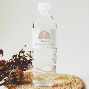 Boho Rainbow Water Bottle Label Birthday Party