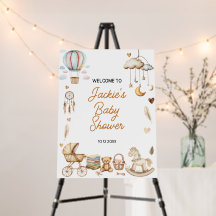 Boho Rainbow Watercolor Baby Shower