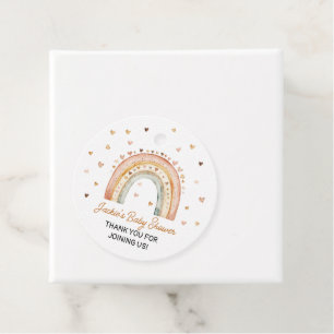 Boho Rainbow Watercolor Baby Shower Favour Tags