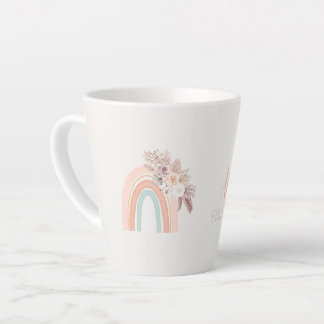 Boho Rainbow Watercolor First Birthday Latte Mug