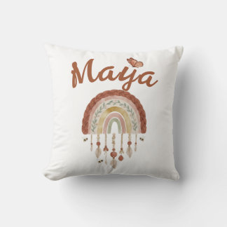 Boho Rainbow & Whimsical Bee Pattern Nursery Curta Cushion