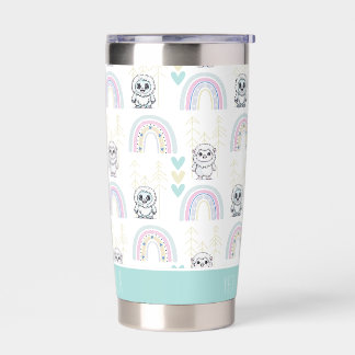 Boho Rainbow With Pastel Hearts Cute Yeti Insulated Tumbler