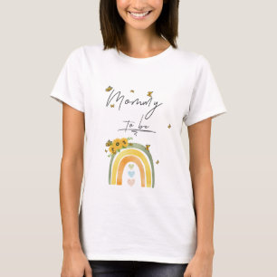 Boho Rainbow With Sunflowers Mummy-to-be T-Shirt